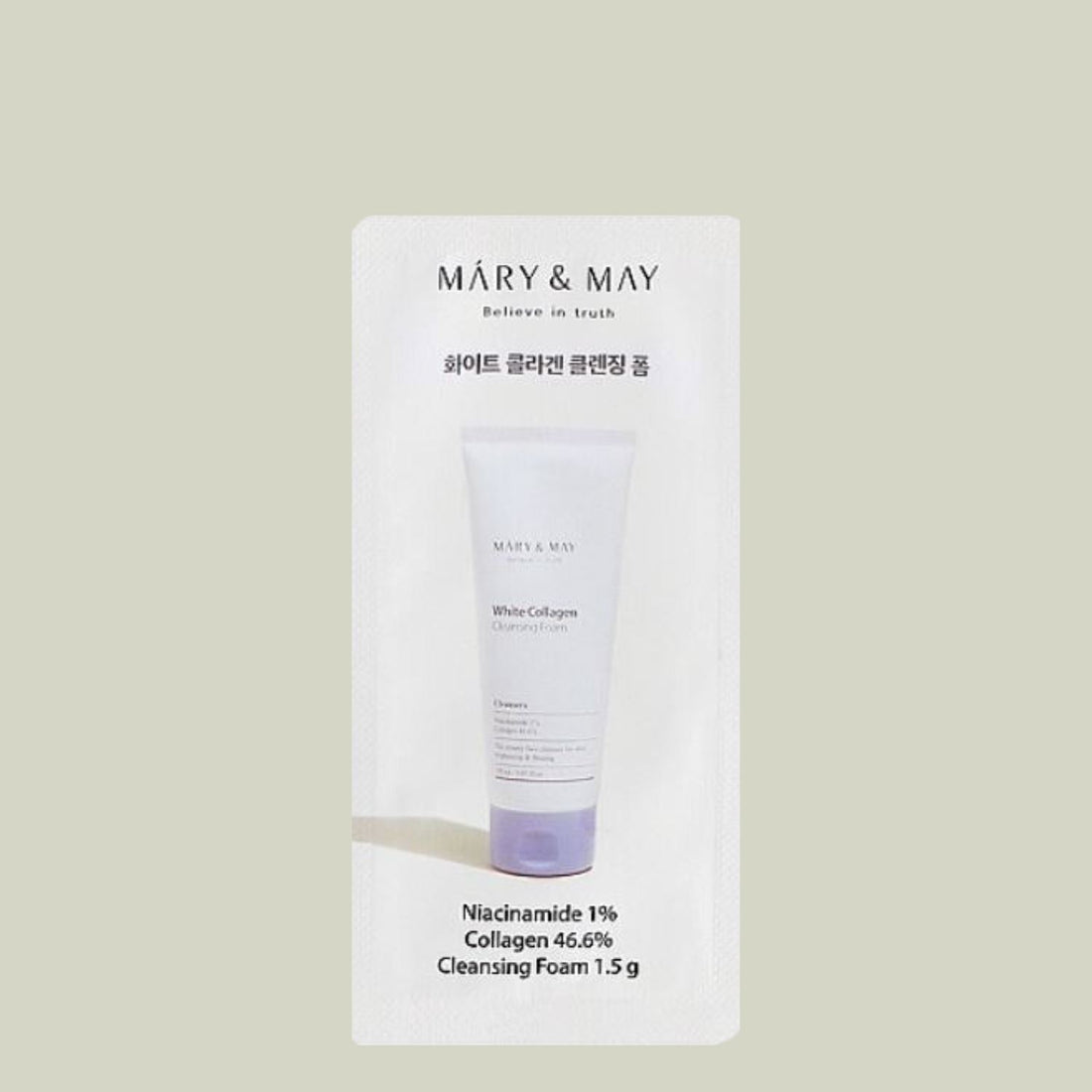 Mary&amp;May White Collagen Cleansing Foam ( Sample Pouch ) 1.5ml Skin Care Mary&amp;May ORION XO Sri Lanka
