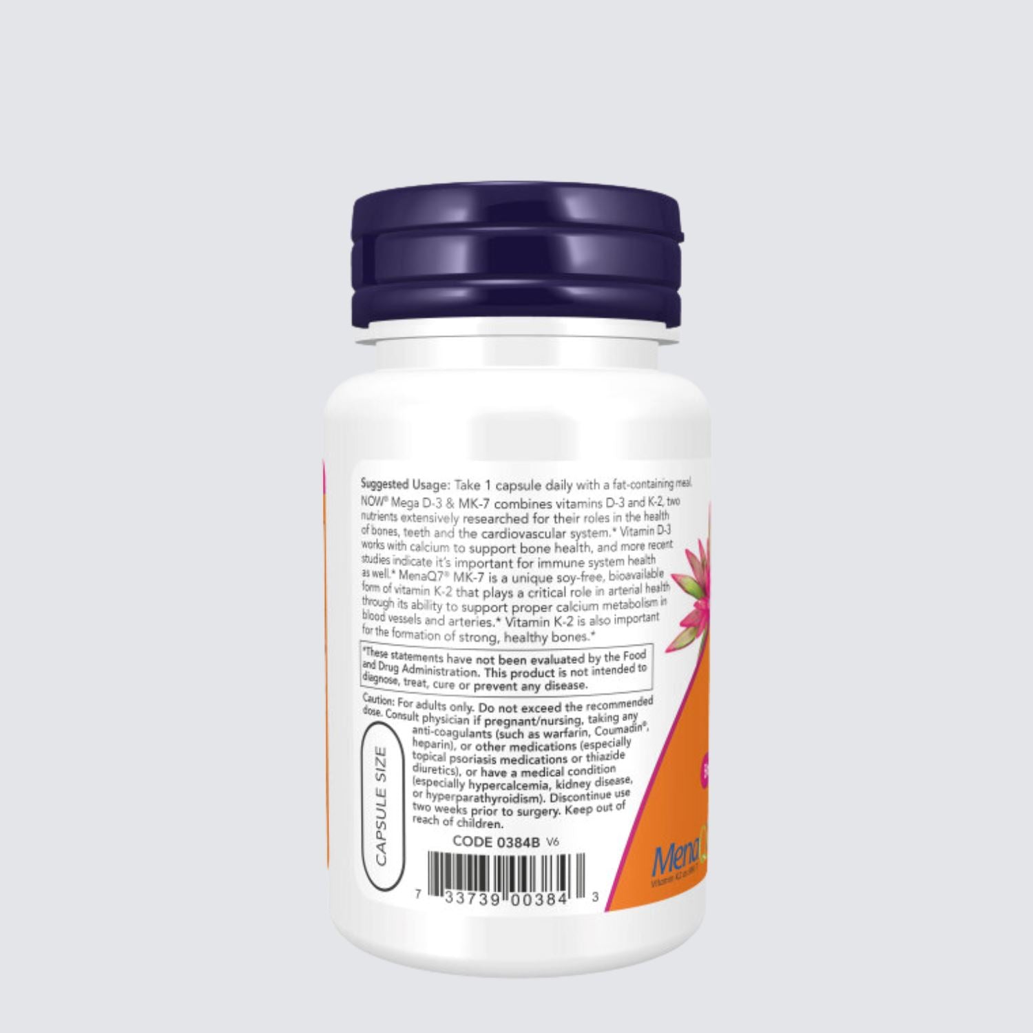 NOW Supplements, Mega D-3 &amp; MK-7 with Vitamins D-3 &amp; K-2, 5,000 IU180 mcg, Bone &amp; Cardiovascular Support, 60 Veg Capsules Vitamins &amp; Supplements NOW ORION XO Sri Lanka