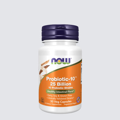 NOW Supplements, Probiotic-10™, 25 Billion, with 10 Probiotic Strains, Dairy, Soy and Gluten Free, Strain Verified, 30 Veg Capsules Vitamins &amp; Supplements NOW ORION XO Sri Lanka
