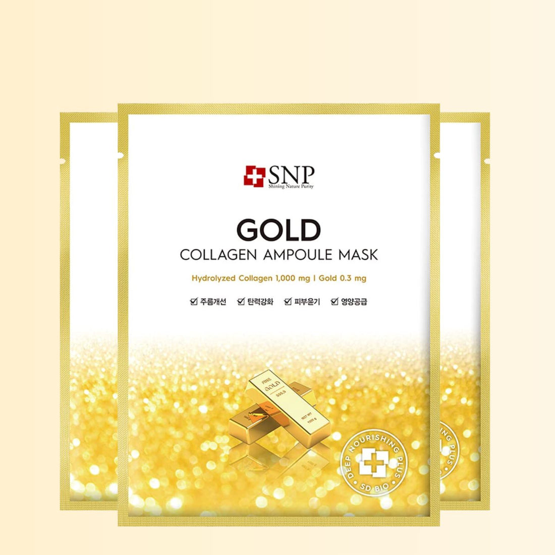 SNP Gold Collagen Ampoule Mask 25ml ( 3x ) Pack Skin Care SNP ORION XO Sri Lanka