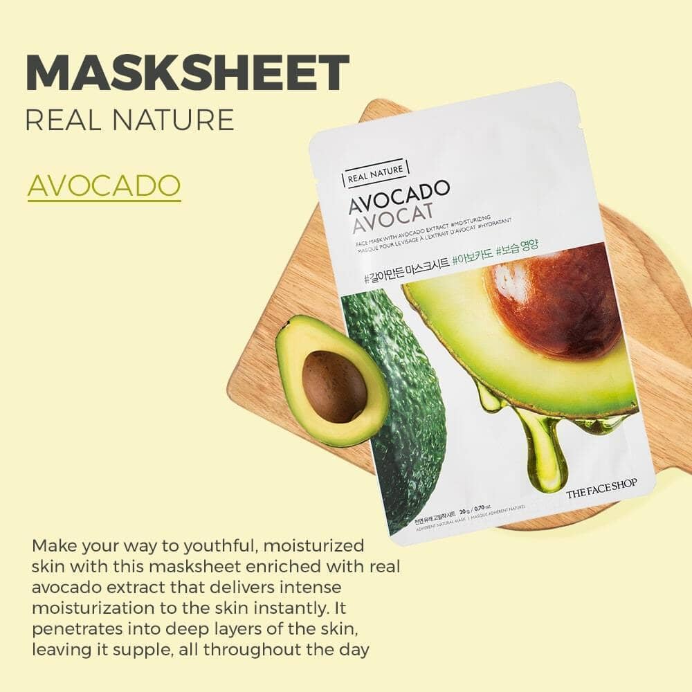 THE FACE SHOP Real Nature Avocado Face Mask 20g Skin Care The Face Shop ORION XO Sri Lanka