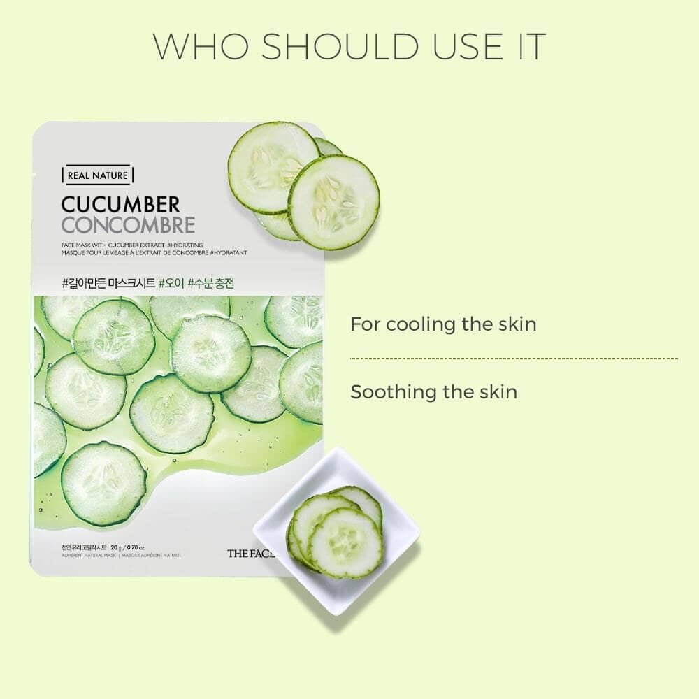 THE FACE SHOP Real Nature Cucumber Face Mask 20g Skin Care The Face Shop ORION XO Sri Lanka