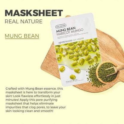 THE FACE SHOP Real Nature Face Mask Mung Bean 20g Skin Care The Face Shop ORION XO Sri Lanka