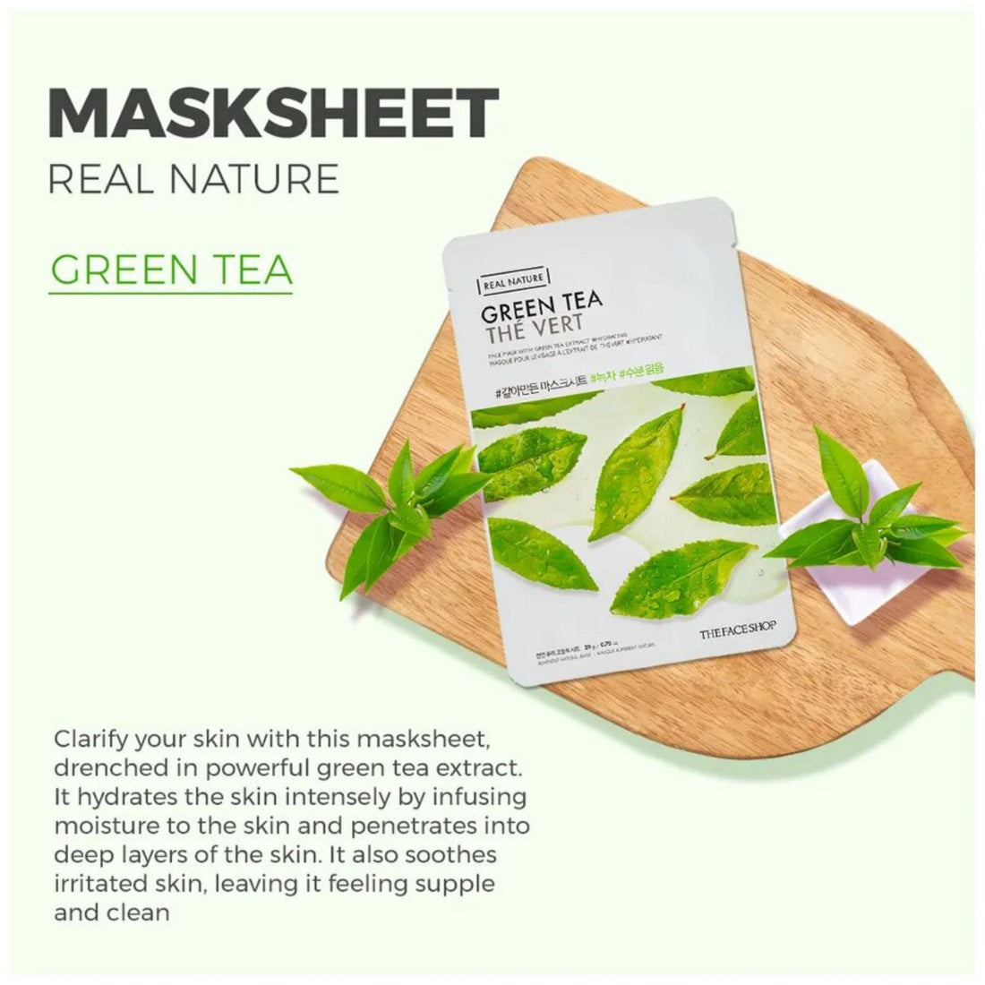 THE FACE SHOP Real Nature Green Tea Face Mask 20g Skin Care The Face Shop ORION XO Sri Lanka