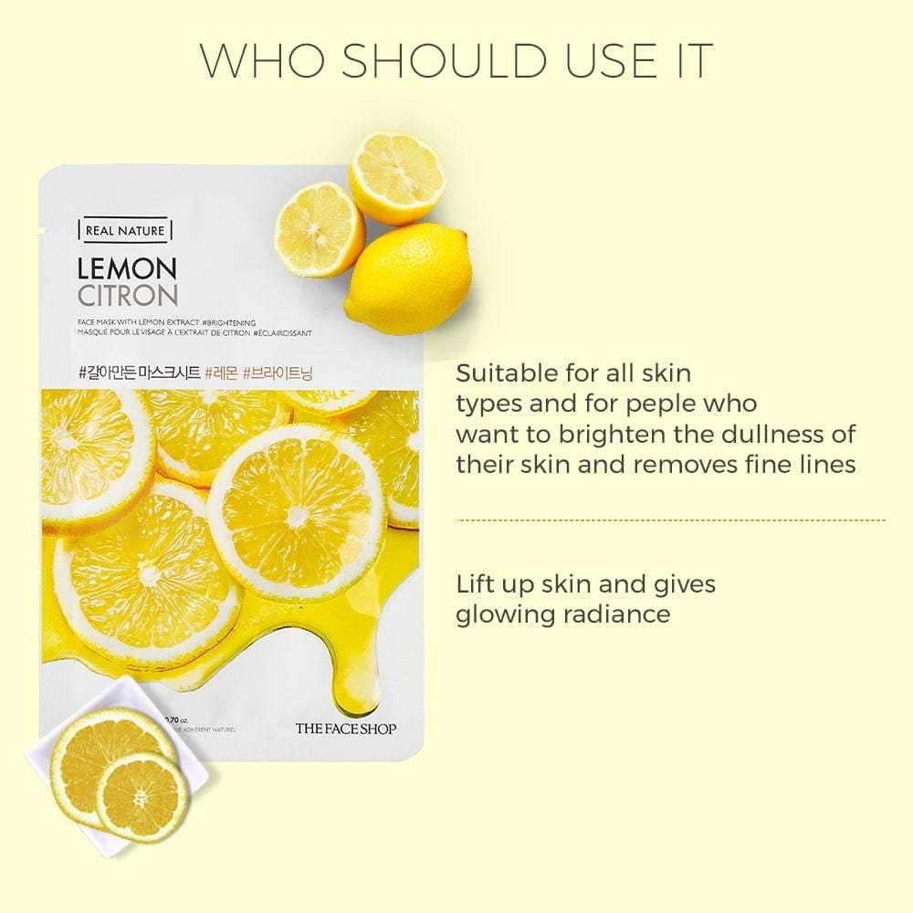 THE FACE SHOP Real Nature Lemon Face Mask 20g Skin Care The Face Shop ORION XO Sri Lanka