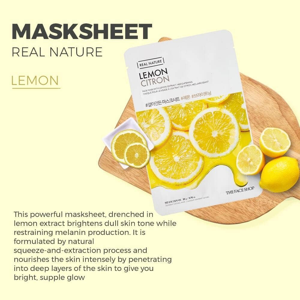 THE FACE SHOP Real Nature Lemon Face Mask 20g Skin Care The Face Shop ORION XO Sri Lanka
