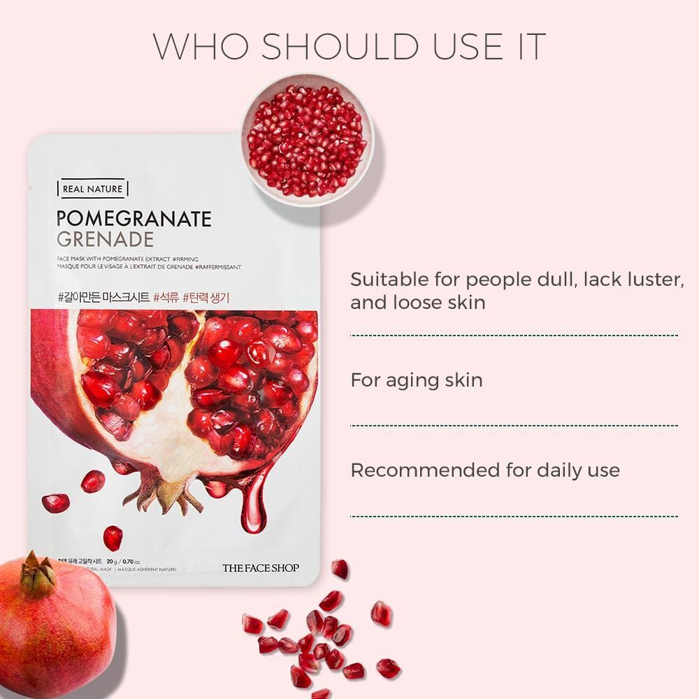 THE FACE SHOP Real Nature Pomegranate Face Mask 20g Skin Care The Face Shop ORION XO Sri Lanka