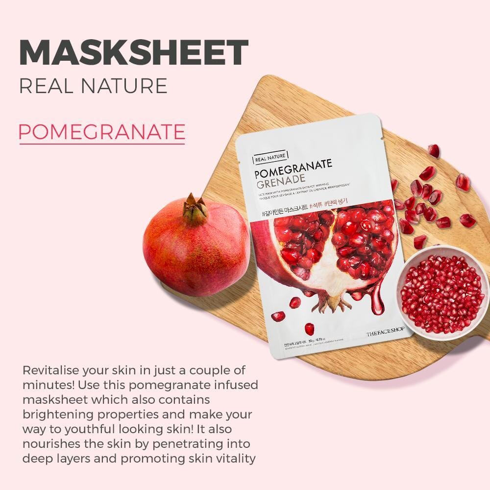 THE FACE SHOP Real Nature Pomegranate Face Mask 20g Skin Care The Face Shop ORION XO Sri Lanka