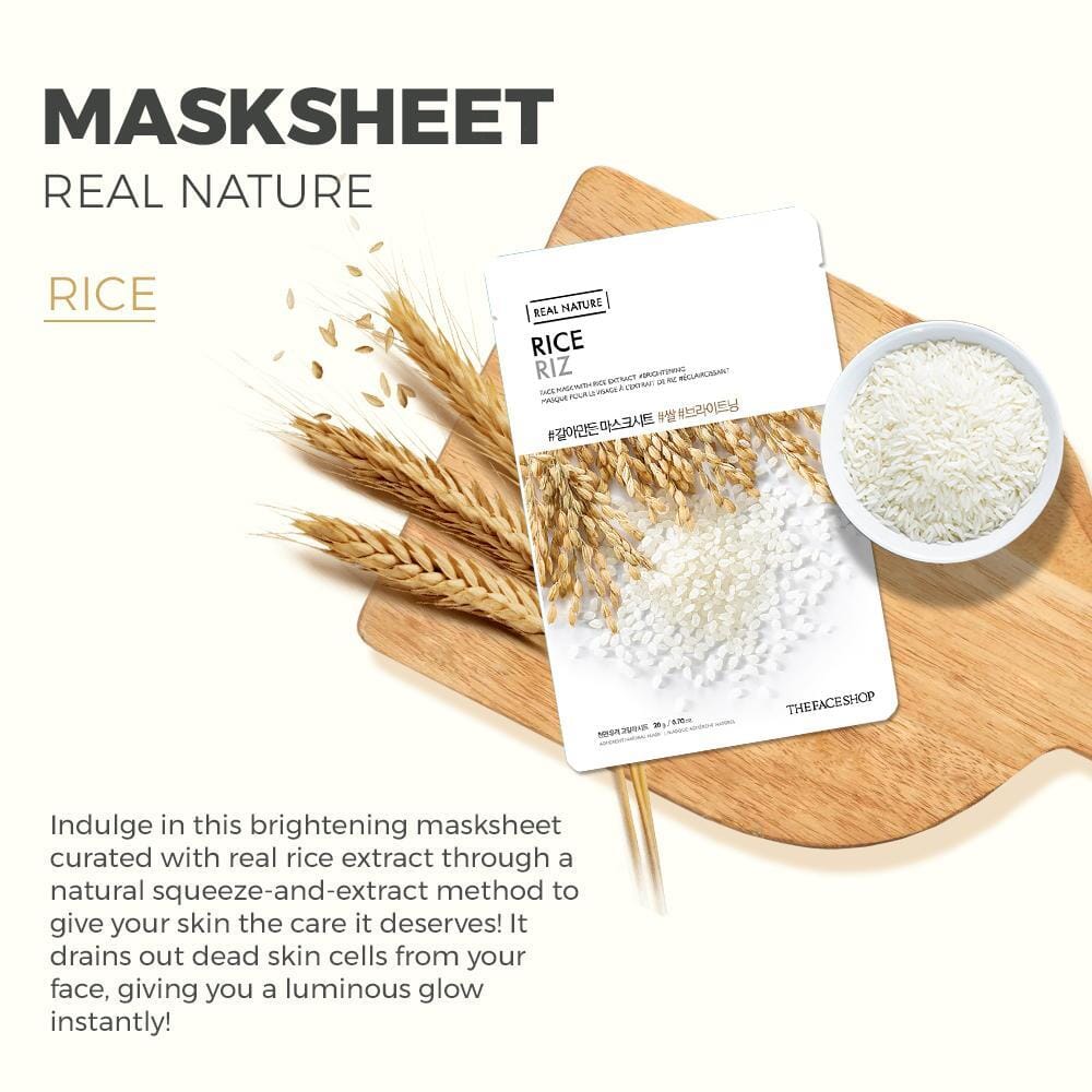 THE FACE SHOP Real Nature Rice Face Mask 20g Skin Care The Face Shop ORION XO Sri Lanka