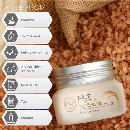 THE FACE SHOP Rice &amp; Ceramide Moisturizing Cream 50ml Skin Care The Face Shop ORION XO Sri Lanka